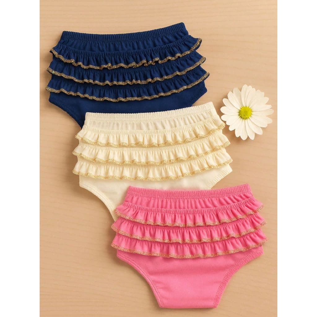 Kit com 3 Bunda Rica Milionária Azul Marinho, Champagne e Rosa Chiclete