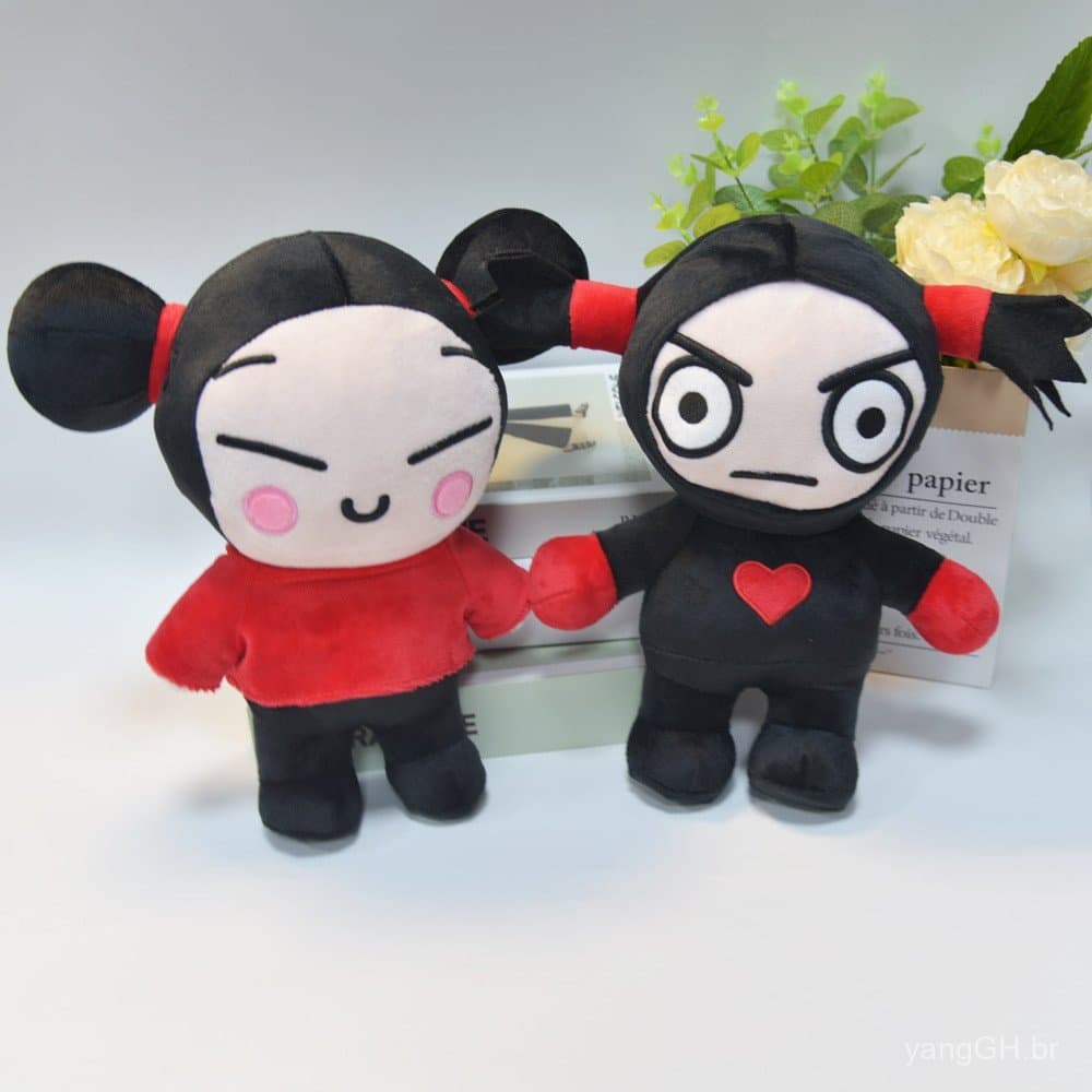 941 ​     Boneca de Pelúcia Chinesa PUCCA 25cm, Com Cabelo Fofo Para Crianças - Coleção de Personagens de Desenhos Anima