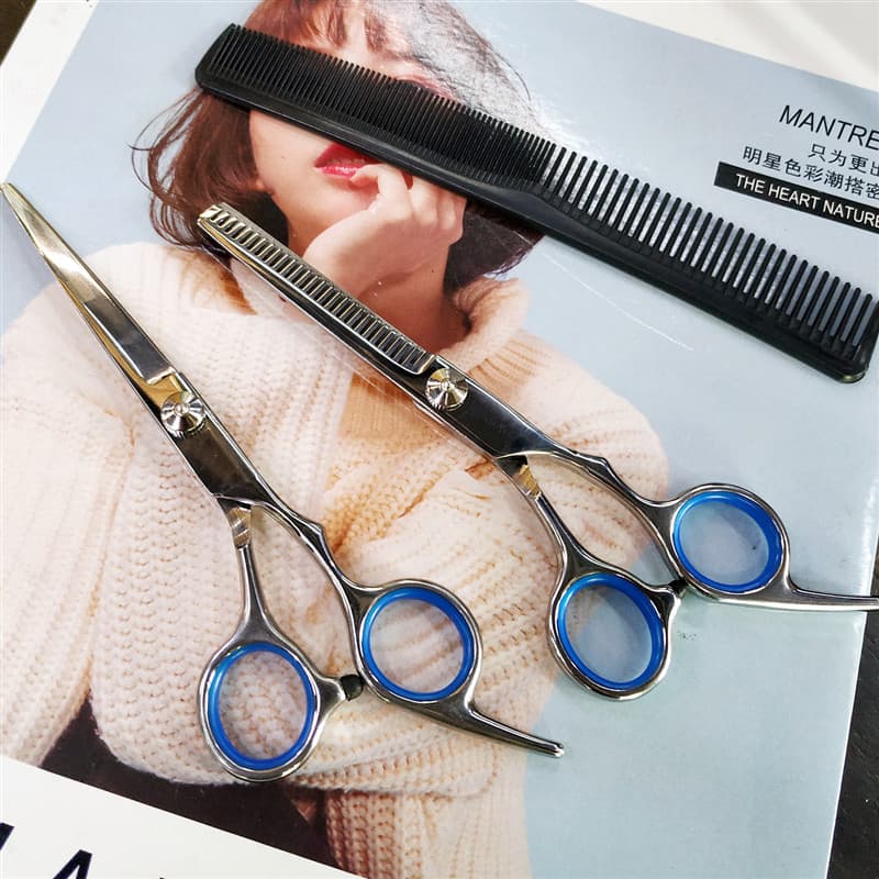 Tesoura de cabeleireiro profissional corte plano conjunto de corte de dentes doméstico crianças bebê corte de cabelo est