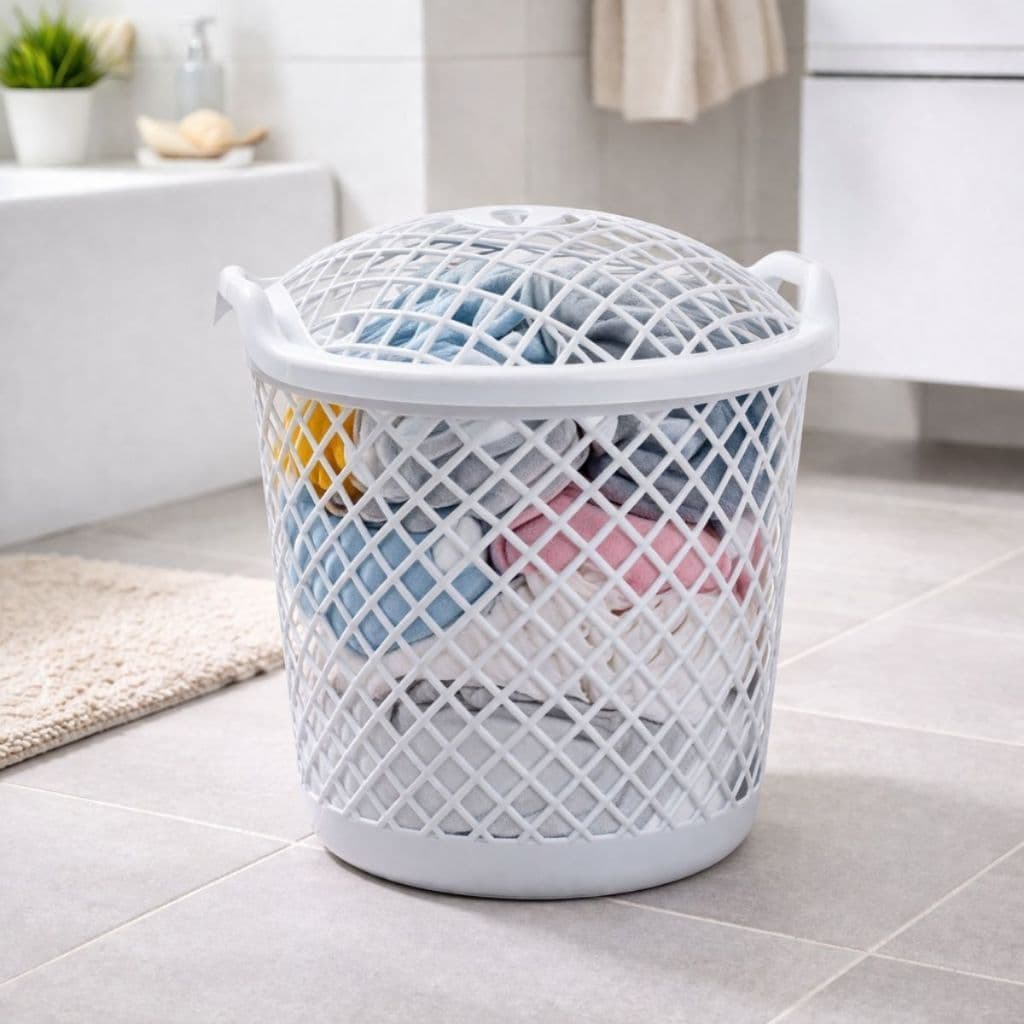 Cesto Telado 30L Colorido Organizador Multiuso Ventilado Lavanderia Roupa Brinquedos Banheiro Resistente Prático