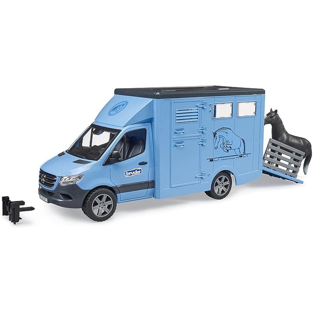 Brinquedo Van Mercedes Benz Sprinter 1:16 Transporte de Animais com Cavalo Miniatura Colecionável