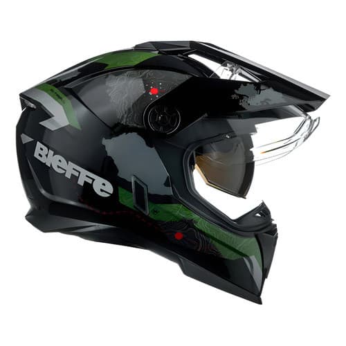 Capacete Bieffe B-trail Preto Verde C/ Oculos Solar
