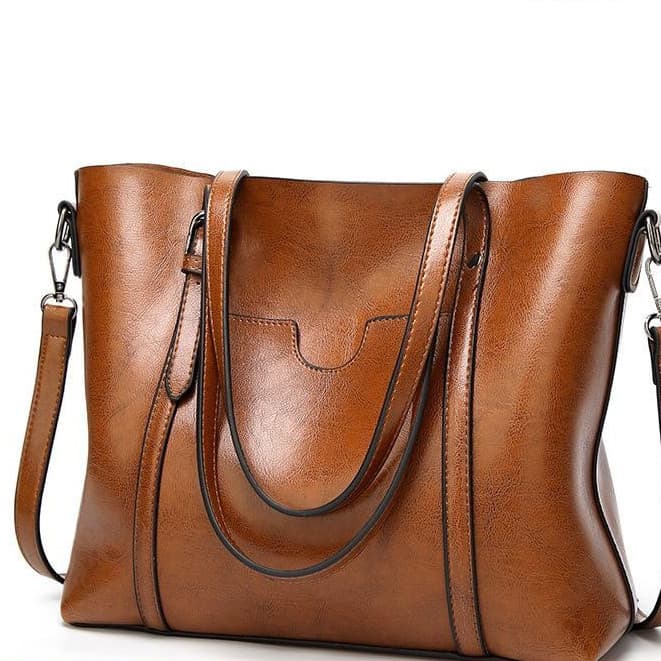 Bolsa De Ombro De Couro Macio De Grande Capacidade Com Vários Bolsos Da Moda Para Mulheres