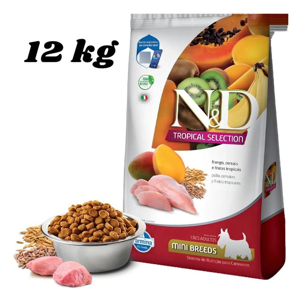 Ração N&D Tropical Selection Mini Frango 12kg Pacote Econômico