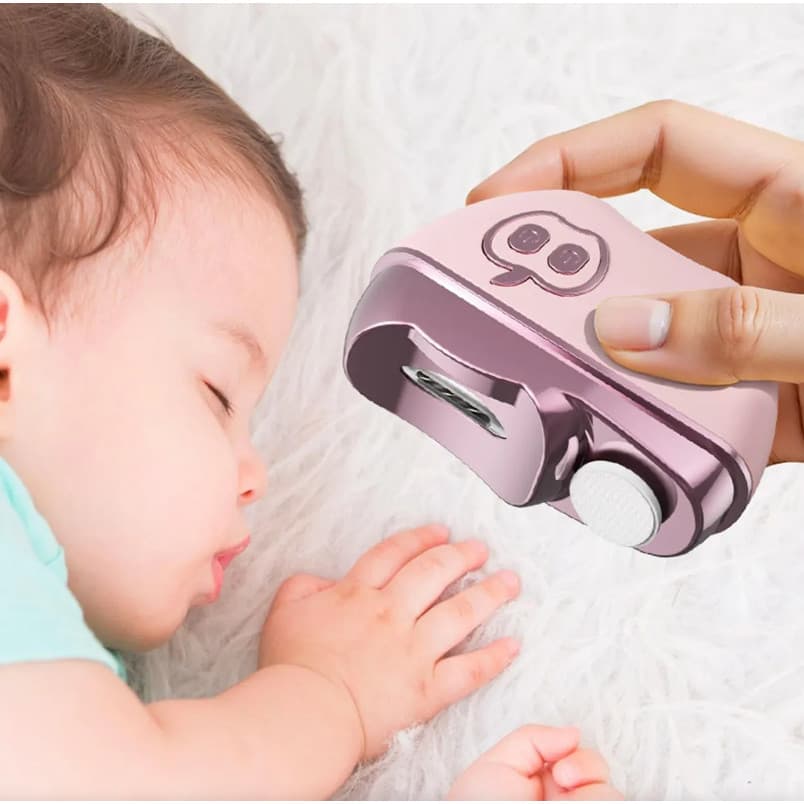 Cortador de Unhas Elétrico Recarregável 2 em 1 com Luz LED – Bebê e Adulto