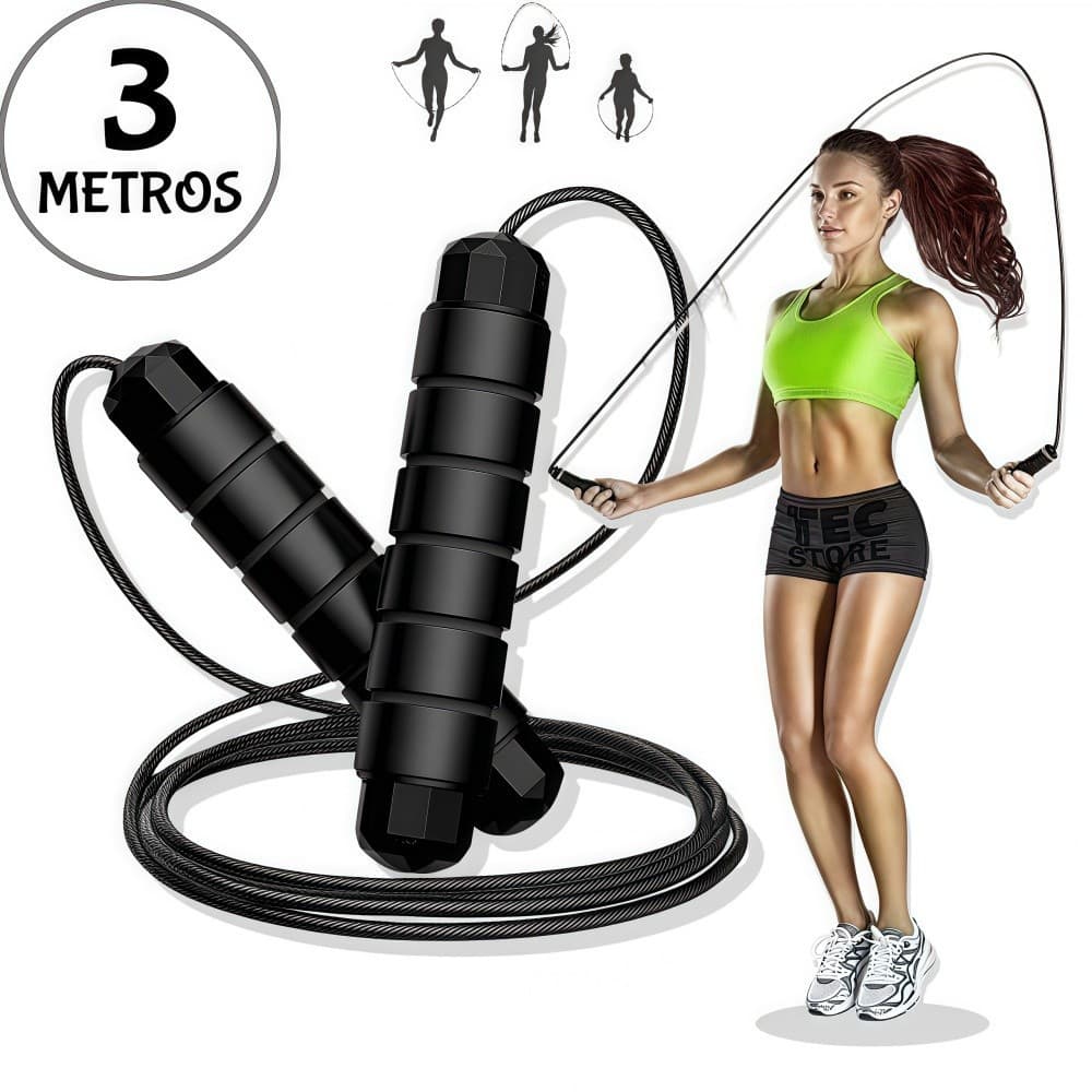 Corda De Pular Profissional Crossfit 3 Metros Exercício em Casa Academia Treino Em Casa