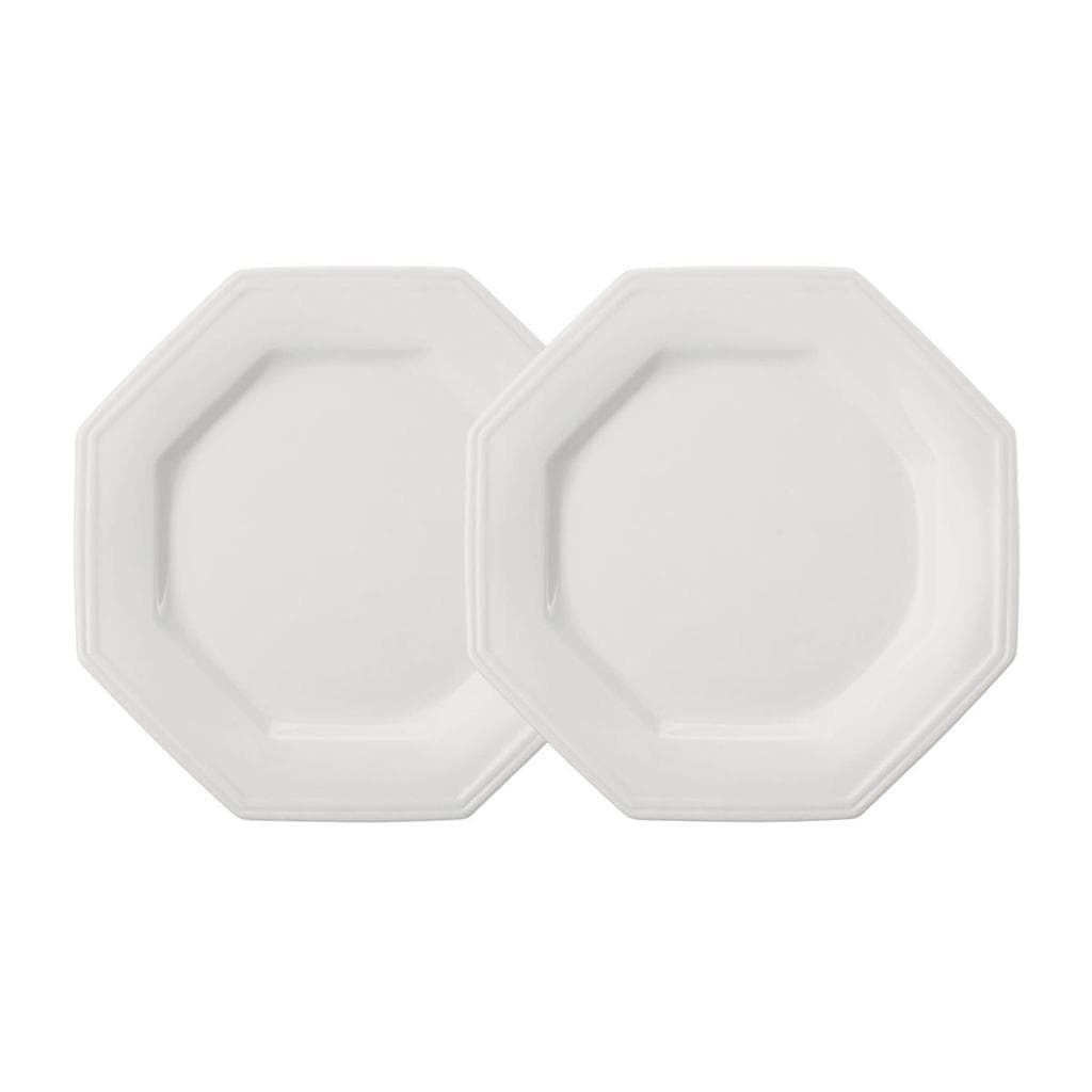 Jogo 2 Pratos Rasos Prisma Brancos 28 cm Porcelana Schmidt