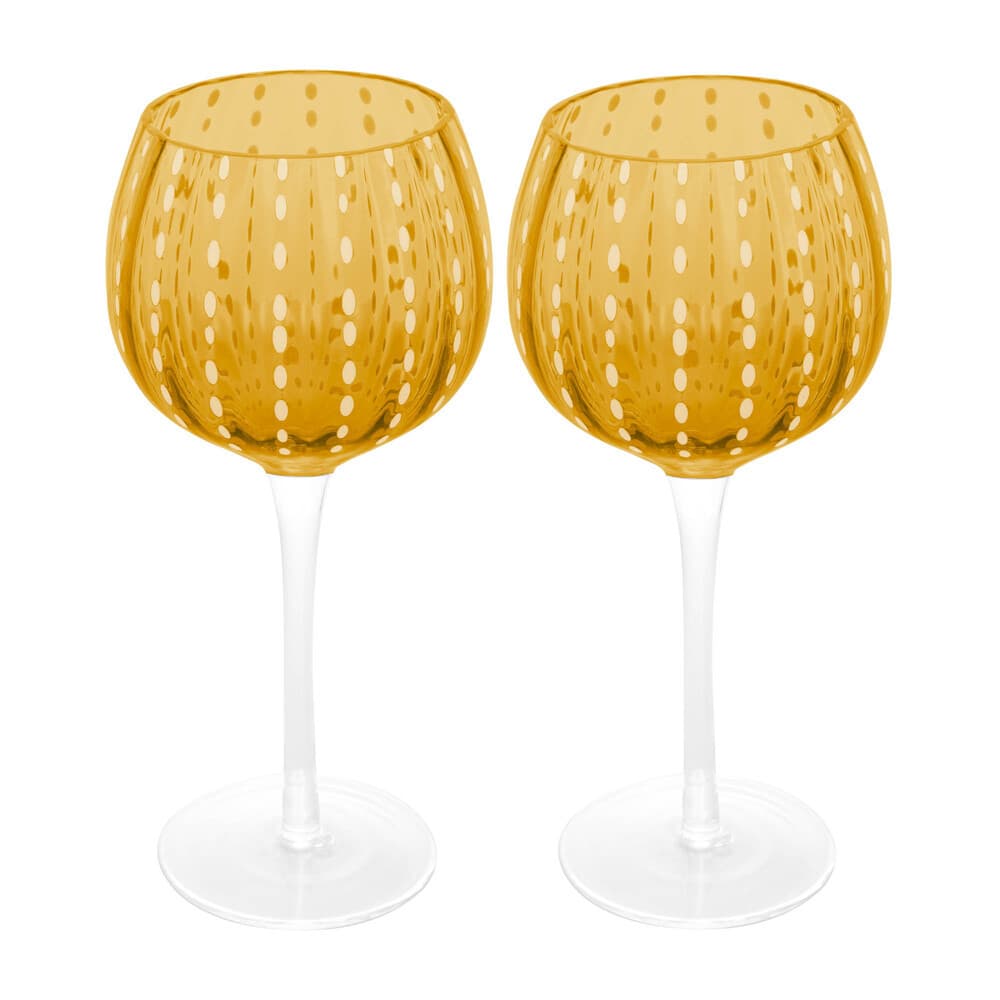 Cj 2 Taças de Vidro para Vinho Orquídea Âmbar 450ml Wolff