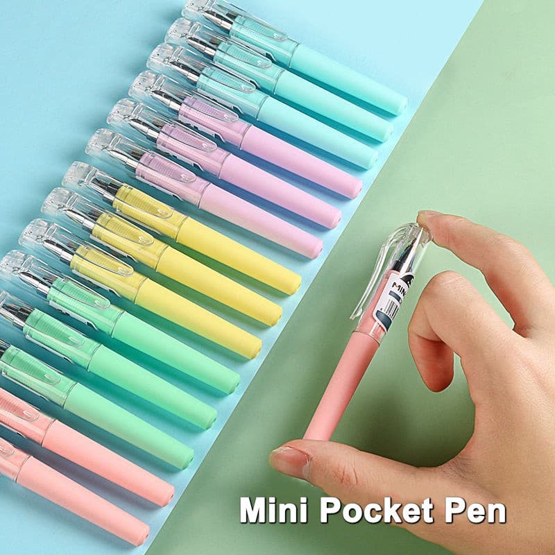 20 Canetas de Bolso Portáteis Canetas Esferográficas Curtas de Carbono Pretas 0.5mm Mini Canetas de Assinatura Curtas Ac