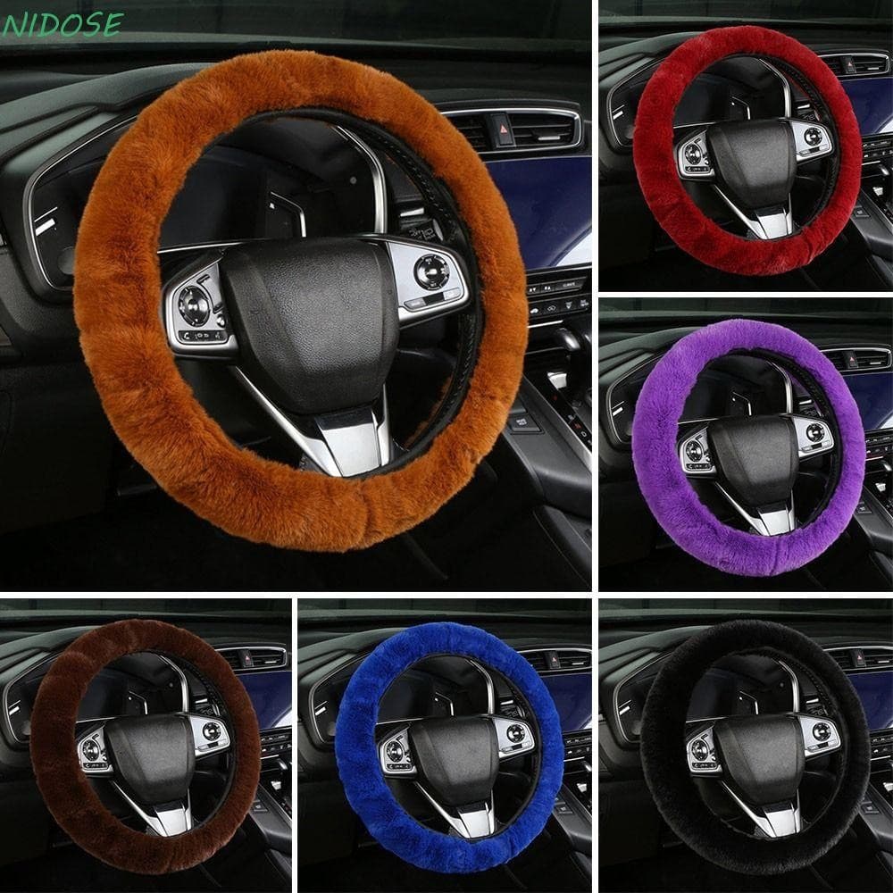 Capa Protetora De Volante NIDOSE , De Pelúcia Para De Carro De Alta Densidade , Acessórios Universais