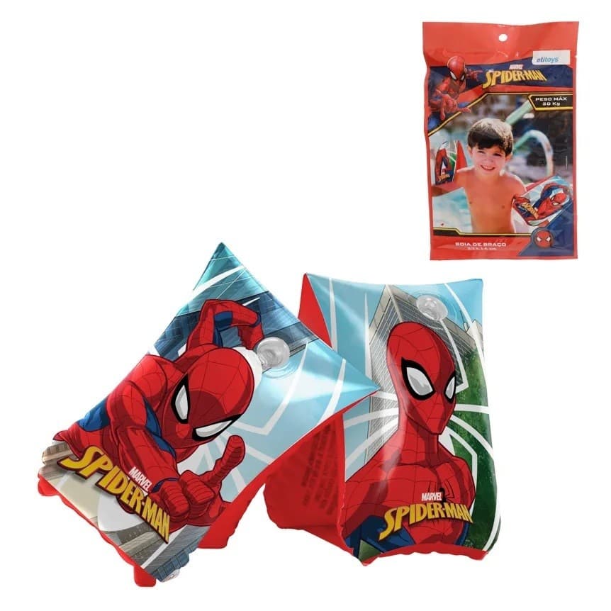 BOIA DE BRAÇO INFANTIL HOMEM ARANHA ATE 20kg BOIA PISCINA MARVEL