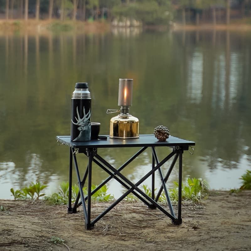 Mesa dobrável para exterior, cervo preto, leve, rolo de ovo, lazer, portátil, acampamento, piquenique, liga de alumínio,