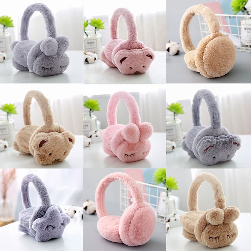 Crianças earmuffs outono inverno anticongelante meninos meninas bonito dos desenhos animados dobrável earmuffs quente es
