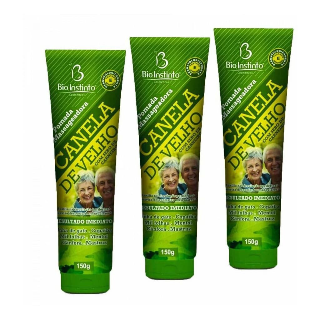 Pomada Canela De Velho Original 3 Unidades 150g Bio Instinto
