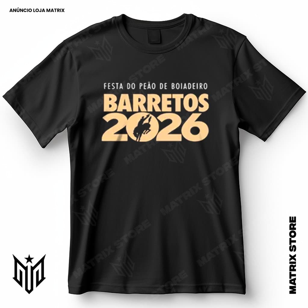 Camisa Festa do Peão de Barretos 2026 Blusa Camiseta de Rodeio 100% Algodão