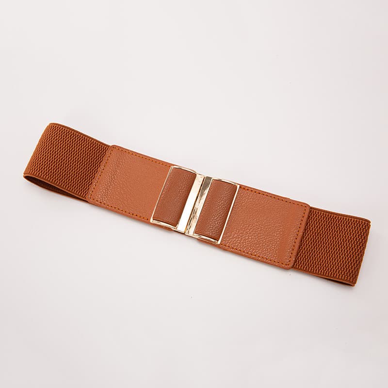 Cinto decorativo feminino de verão, faixa larga para vestidos e casacos, cinto elástico preto que modela a cintura.