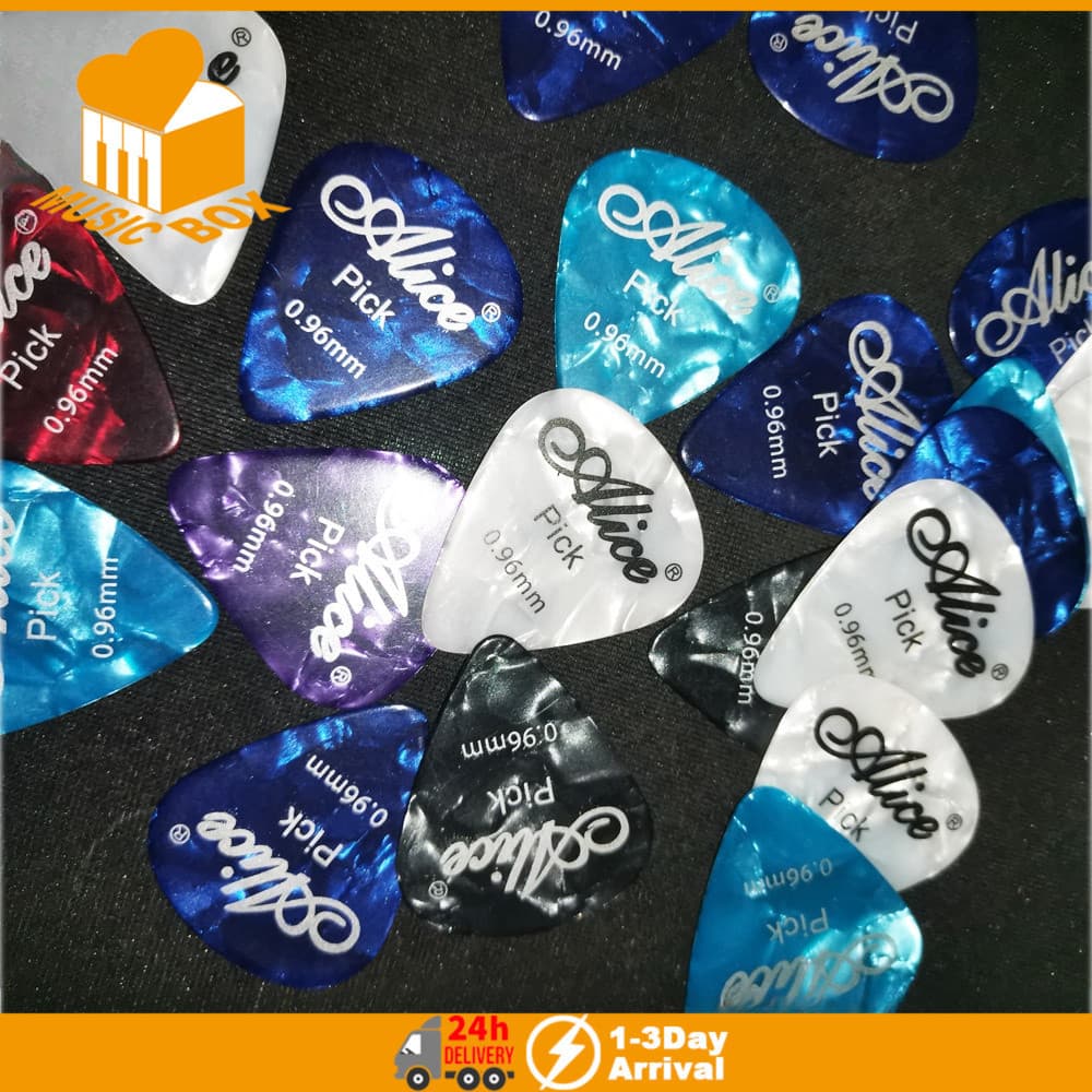 10 Peças Palhetas De Guitarra Alice Pérola Celulóide Para Mediador Elétrica Espessura 0.96mm