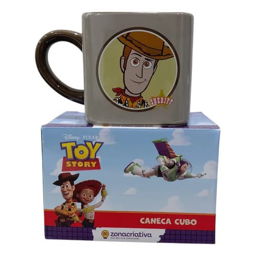 Caneca Cubo Woody Toy Story 300ml Disney Pixar Oficial Colecionável