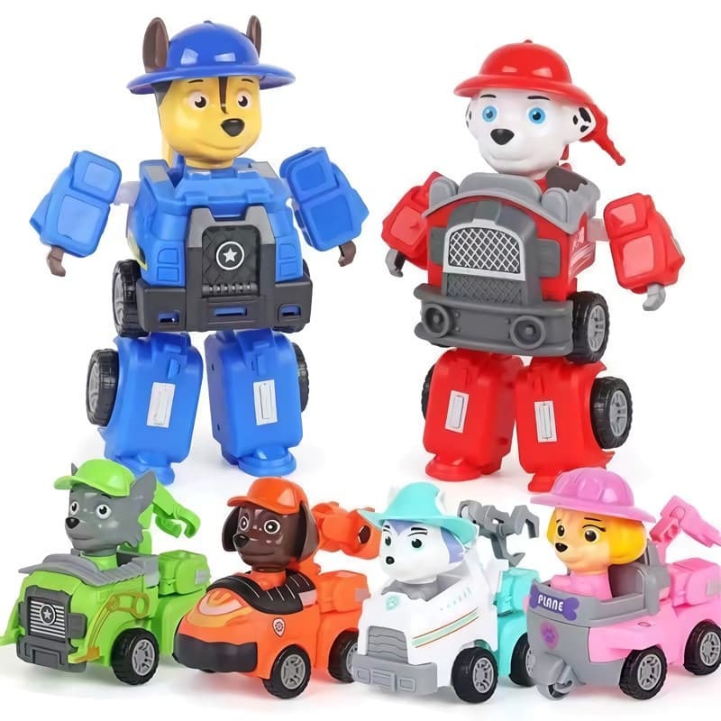 Brinquedo Educativo para Crianças: Carro Robô Transformável Patrulha Canina