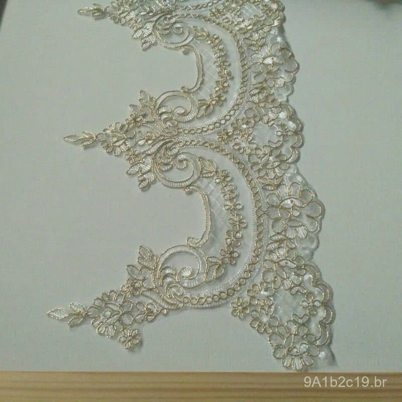 Renda bordada para vestidos, materiais de bricolagem para artesanato, vestidos de noiva, roupas de boneca, tecido para d