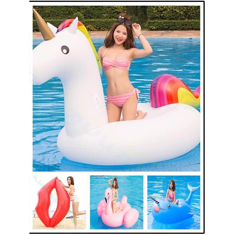 Anel de natação Flamingo de grandes dimensões, influenciador feminino, unicórnio, montagem em água inflável, adulto, cam