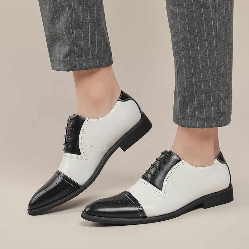 Bloco sapatos de couro masculino esculpido versão coreana estilo britânico tendência de negócios Casual Formal sapatos d