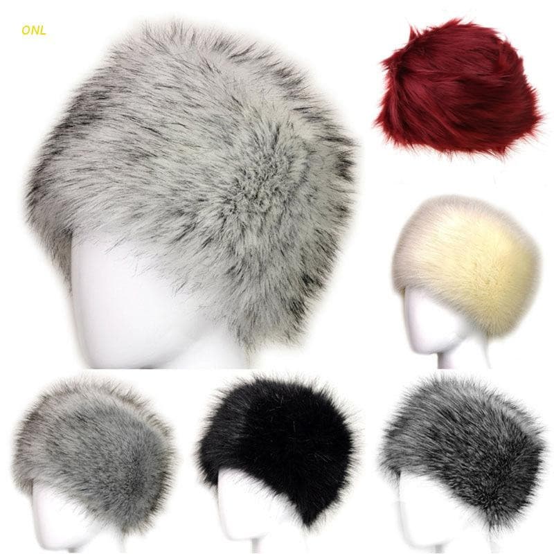 ONL Chapéu Feminino Preto Pele Raposa/Inverno Russo/Touca Aquecedora Ouvido Para Esqui Ushanka Cossack