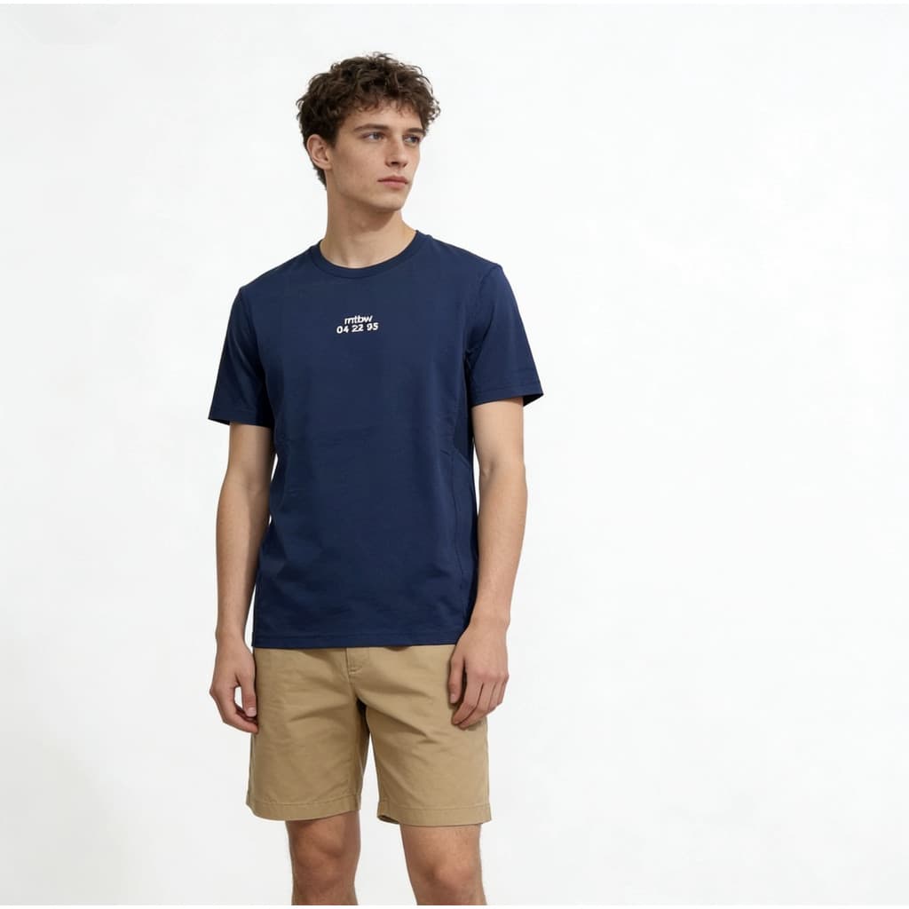 Verão Metes algodão poliéster em torno do pescoço de manga curta camiseta masculina na moda simples impressão legal conf