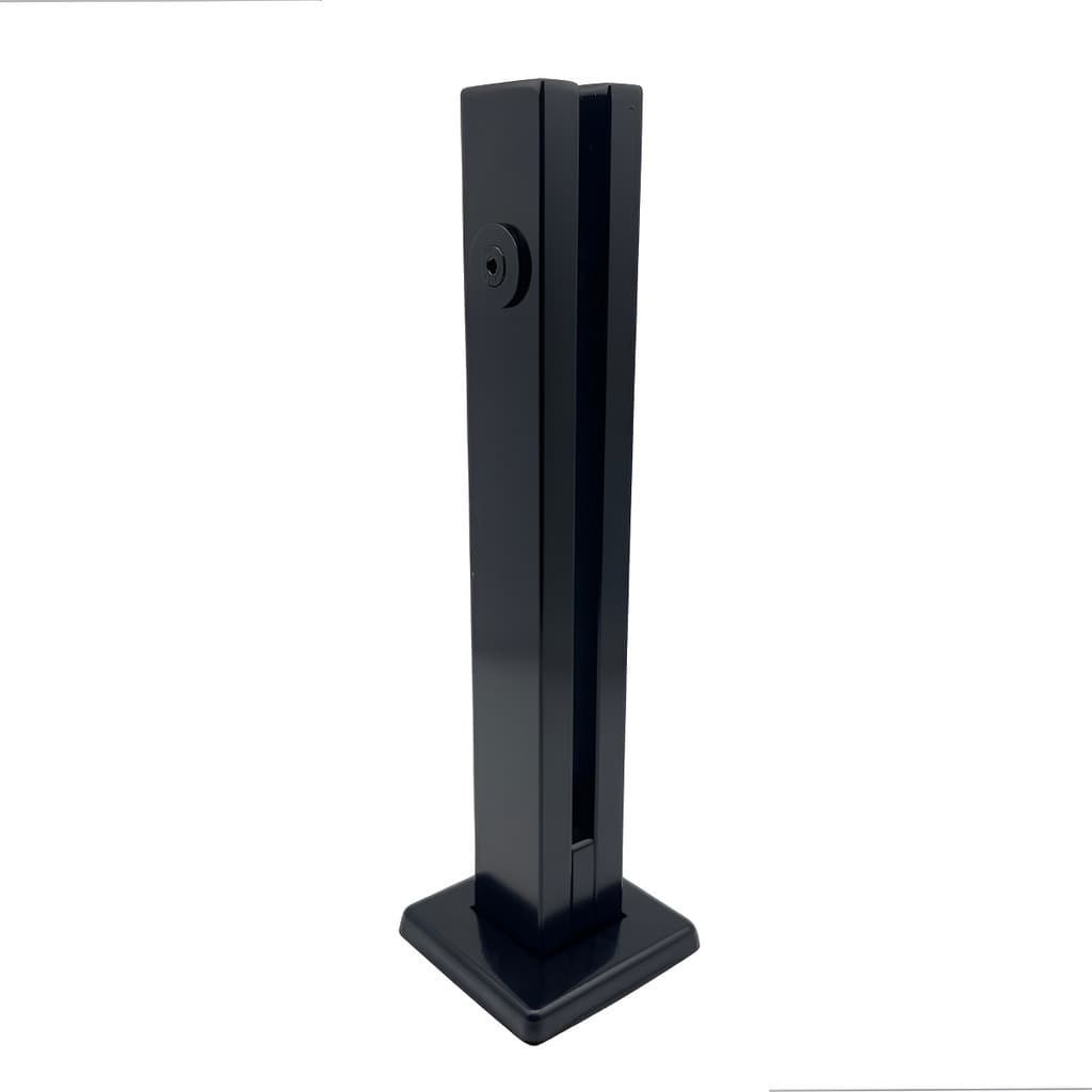 Torre Inox 304 Preta 30cm 1 Furo Para Guarda-corpo Vidro 8-10mm