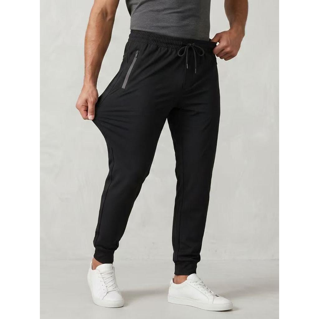 CALÇAS masculina P-GG/ G1-G4 PLUS SIZE Secagem Rápida Dry Fit Flexível e Macio Bem Confortável Bolso Com Zíper