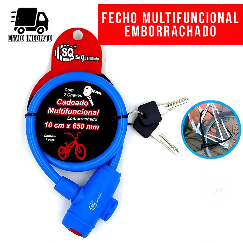 Corrente Cadeado para Moto Alta Segurança Trava Antifurto Reforçada Aço Temperado Emborrachado
