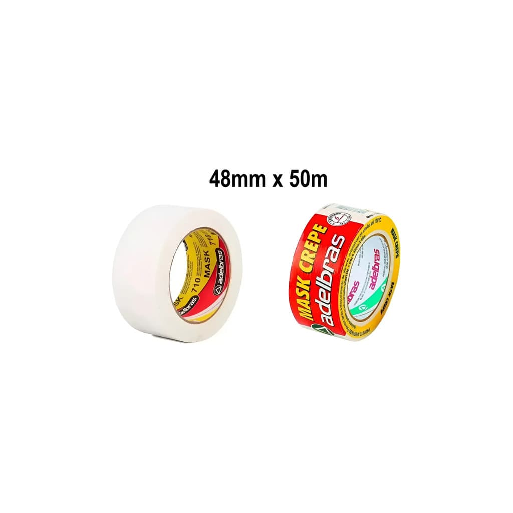 Kit 2 Fita Crepe Uso Geral Alta Aderência 48mmx50m Adelbras