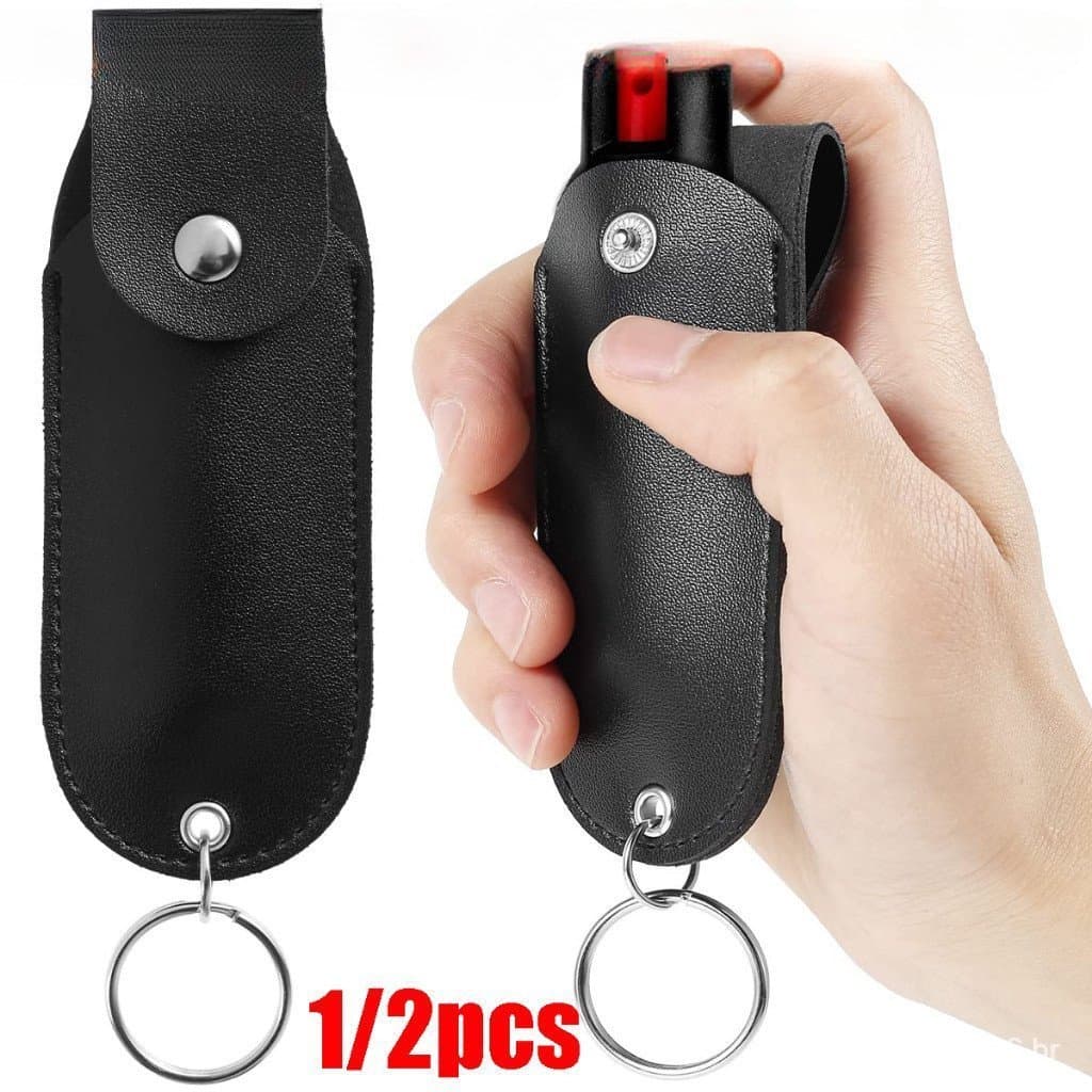 1/2 Pçs Pimenta Spray Bolsa Mini Portátil Coldre Couro Do Plutônio Superior Aleta Protetor