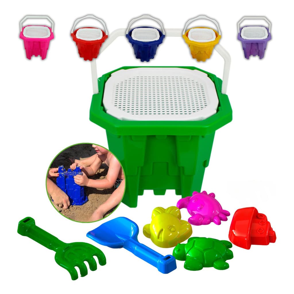 Kit Balde Praia Infantil Castelinho Areia Brinquedo 7 Pçs Baldinho Brinquedos Lembranças Aniversario