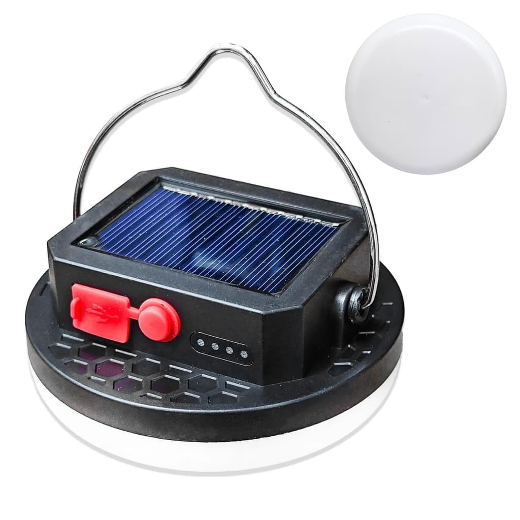 Lanterna Acampamento Solar Recarregável USB Tipo-C Gancho Ímã Power Bank IPX5