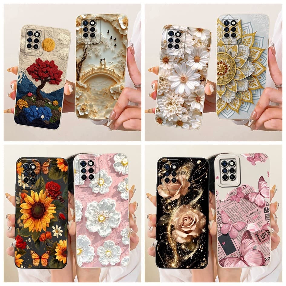 Para Infinix Nota 10 Pro NFC Caso Note10 10Pro X693 X695 X695D X695C Capa Moda Margarida Flor Pintura De Telefone Silico