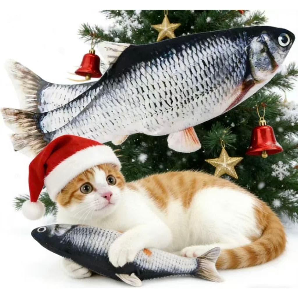 Brinquedo Peixe Elétrico Recarregável para Gato e Pets Cabo USB incluso