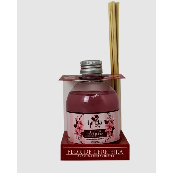 Aromatizador de Ambientes Linda Liss Flor de Cerejeira 250ml com Varetas