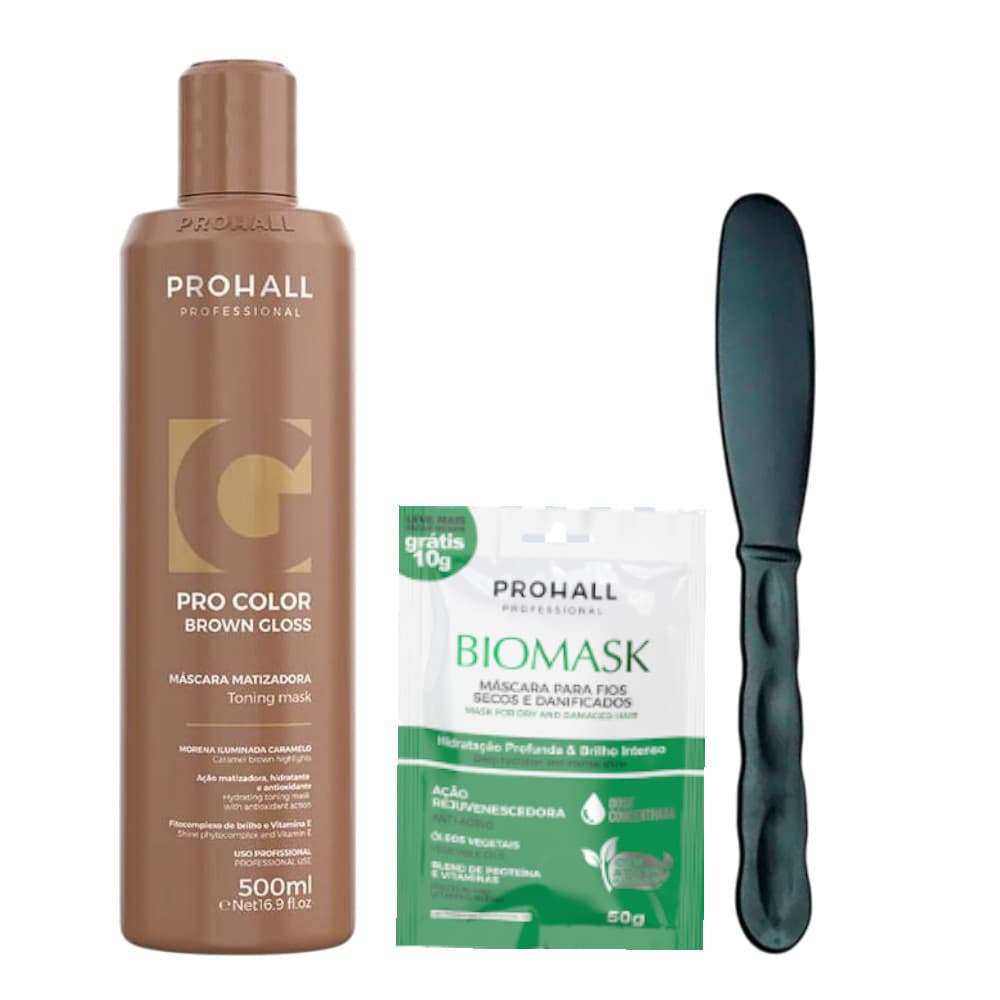 Máscara Matizadora Brown Gloss Morena Iluminada Prohall 500ML