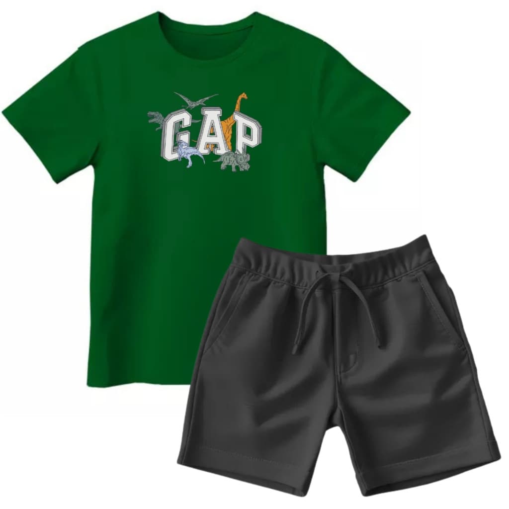 Conjunto Infantil Masculino Menino Camiseta e Short Algodão Casual
