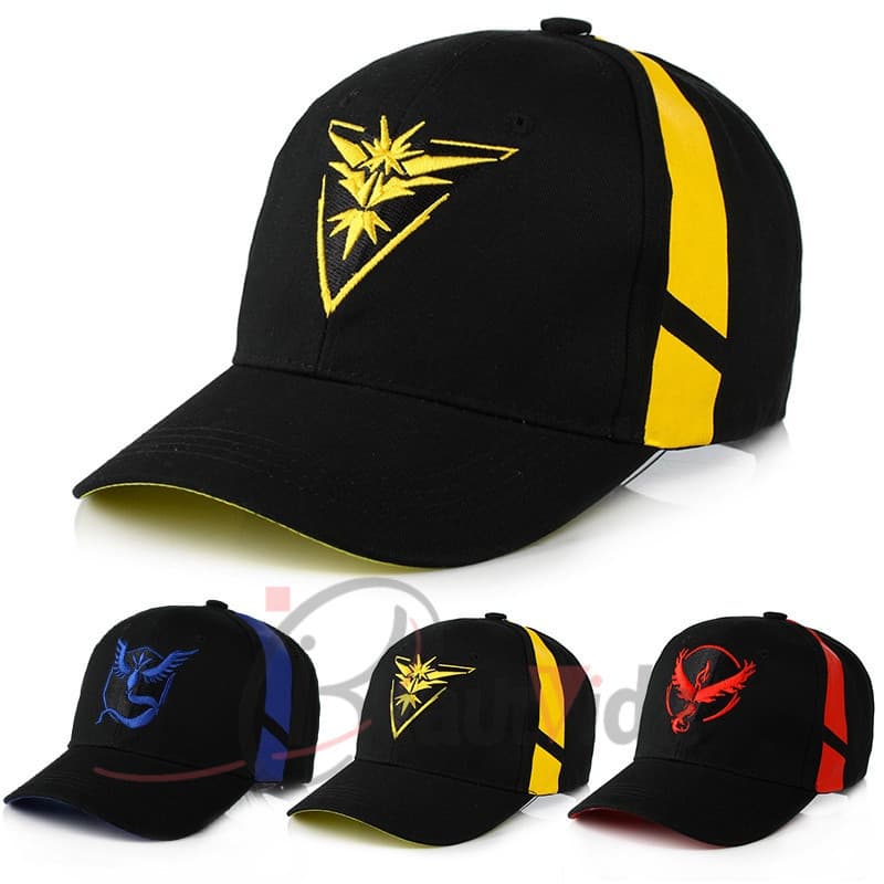 Boné Team Instinct Pokémon Go Valor Mystic De Beisebol Preto Masculino Feminino Snapback Chapéu