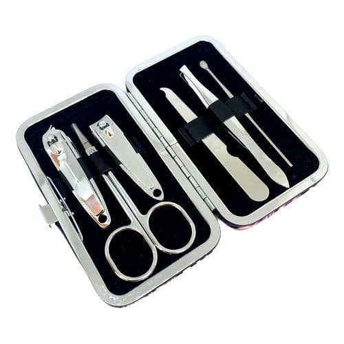 Kit Manicure Portátil Cortador de Unha Estojo Pinca Tesoura