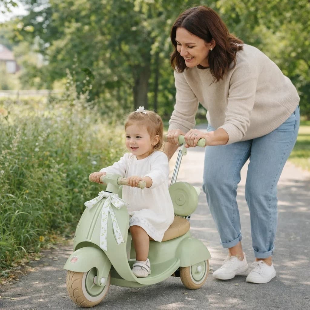 Moto Elétrica Infantil Rosa 6V com Rodinhas Estável Criança