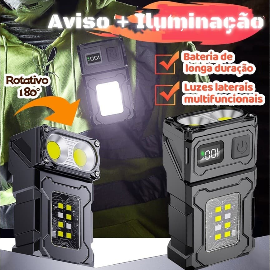 Lanterna De Chaveiro, Luz De Trabalho Portátil Recarregável USB Super Brilhante Clipe De Chapéu À Prova D'água  4.8  462