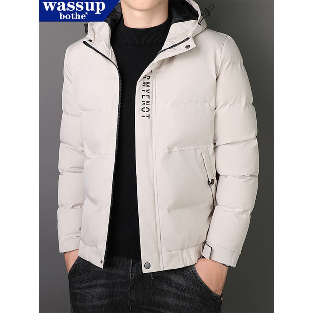Wassup novo estilo masculino Casual com capuz jaqueta inverno engrossado quente acolchoado jaqueta All-Match acolchoado