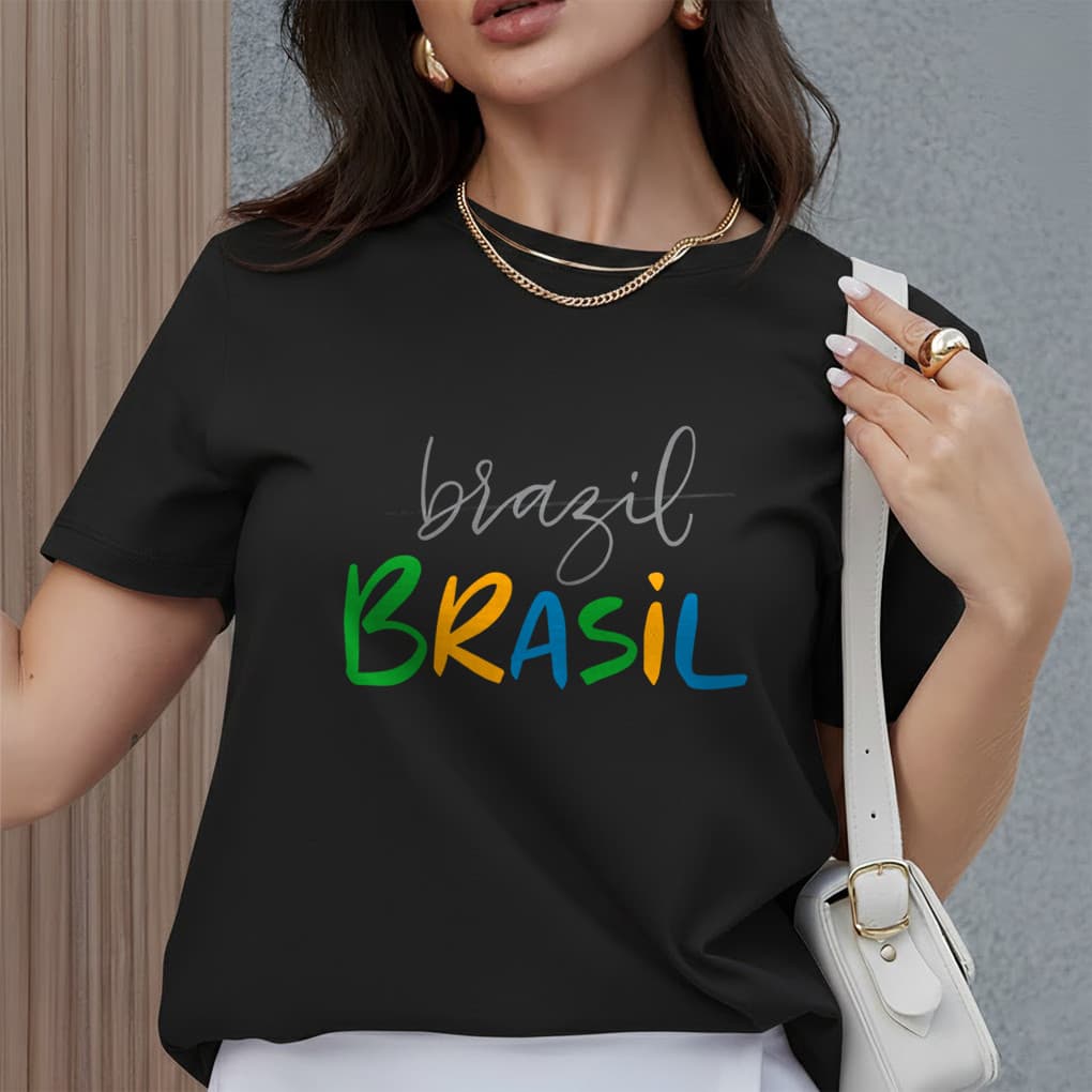 T-shirt Feminina Brasil Copa Algodão 100% Premium Estilosa Entrega Imediata Lançamento Copa do Mundo Jogos Brasil