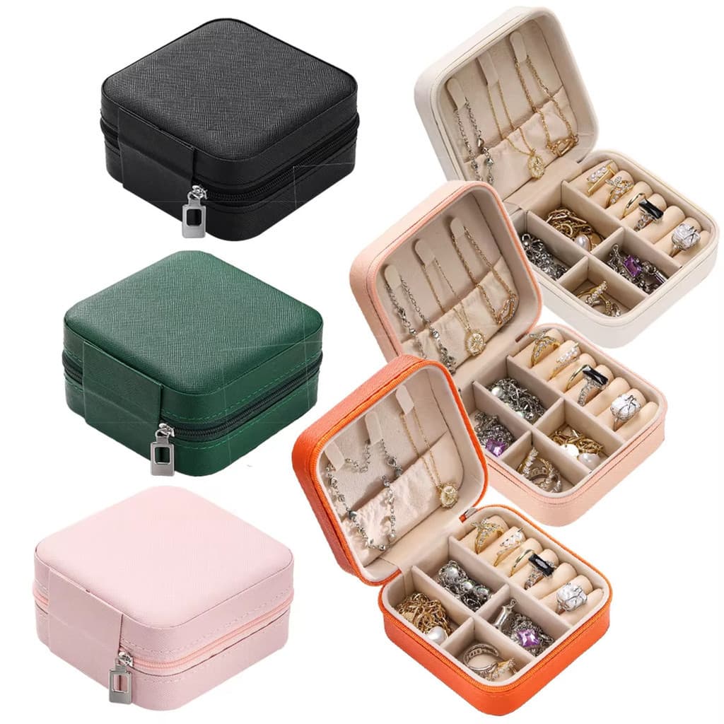 Kit 10|20|30|40 Porta Joias Portátil Caixinha Bolsa de Armazenamento Colar Brincos Anéis e Pulseiras