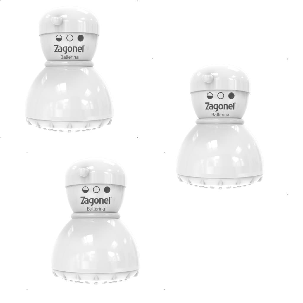 Kit C/ 3 Chuveiros Ducha Ballerina 3t Elétrico Branco 127V