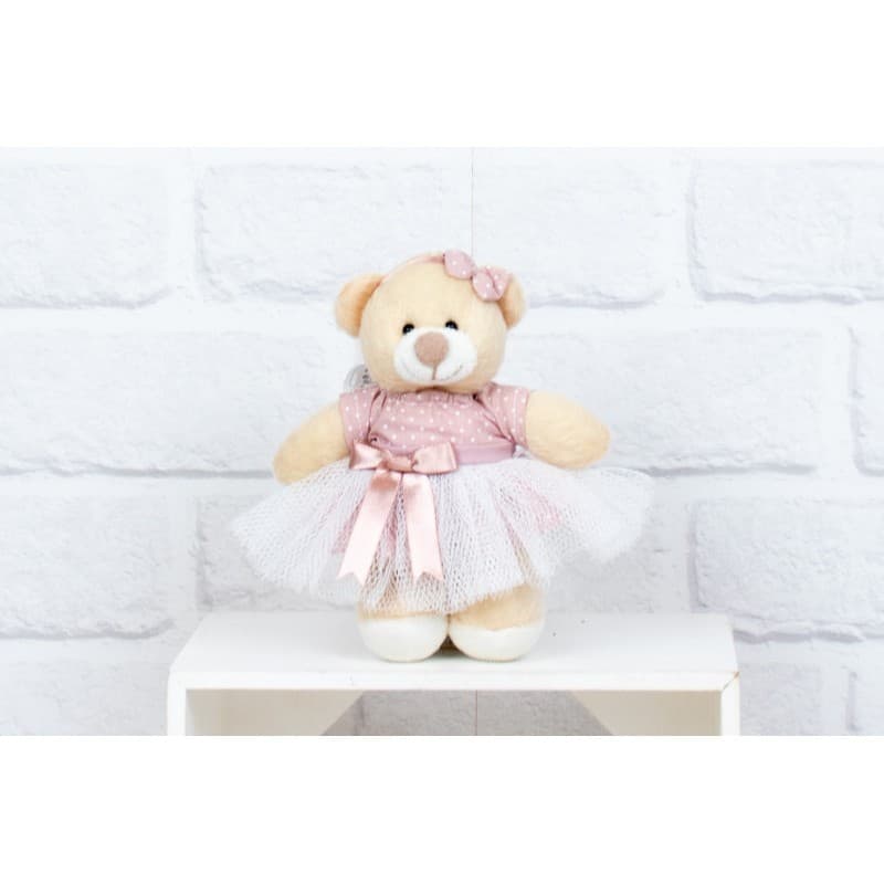 Urso Pelucia Miniatura Bailarina Para Lembrancinha - 12cm