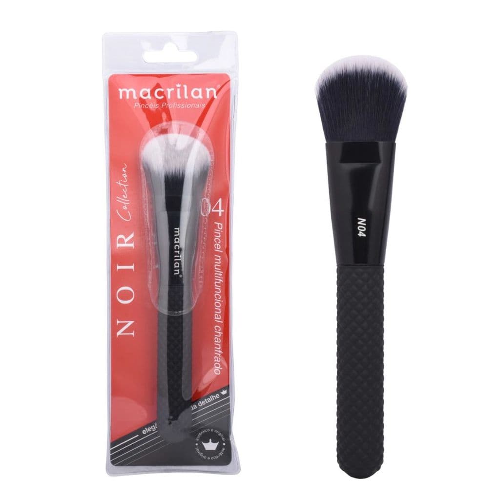 Pincel Macrilan N04 Multifuncional Chanfrado Linha Noir